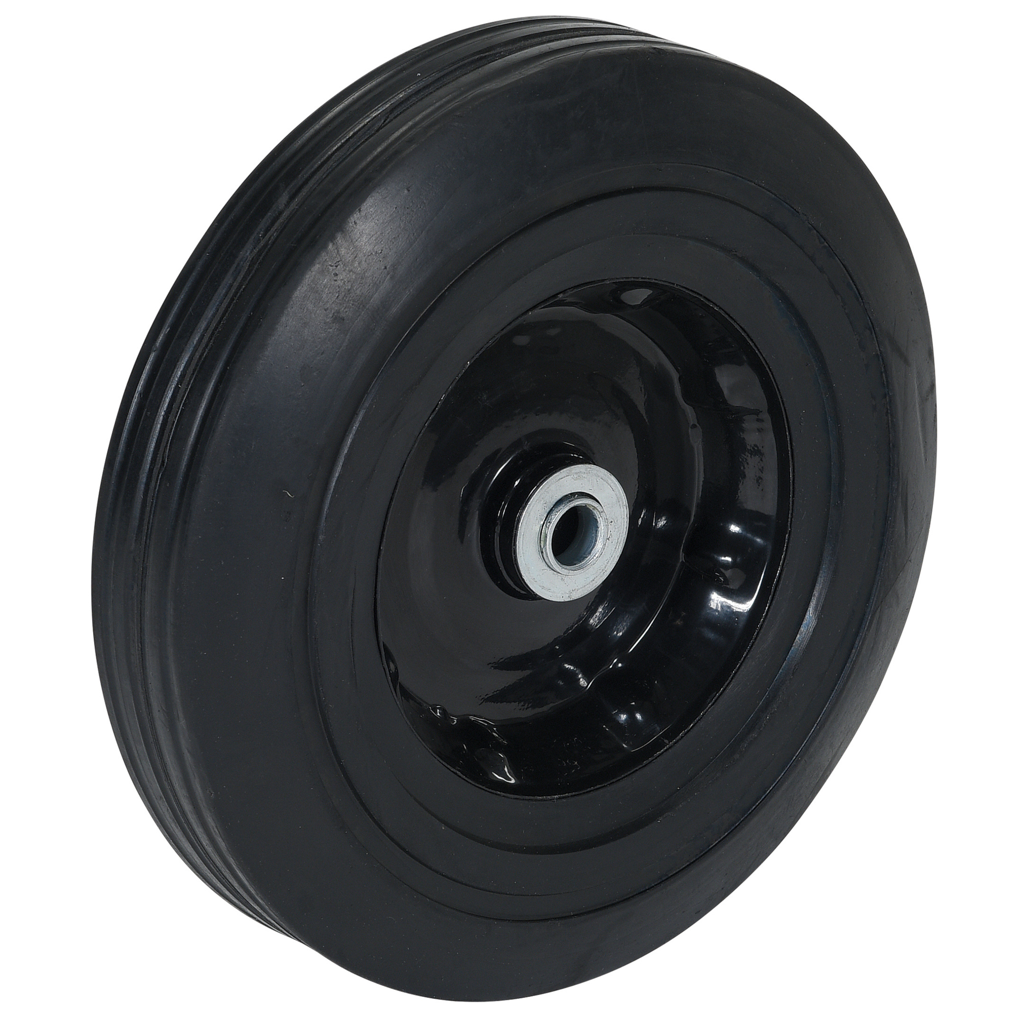 Vestil Hard Rubber Wheel - 10in. x 2.5in., 5/8in. Bearing, Non-Marking, Zinc Plated, Model# WHL-HR-10X2.5-5/8